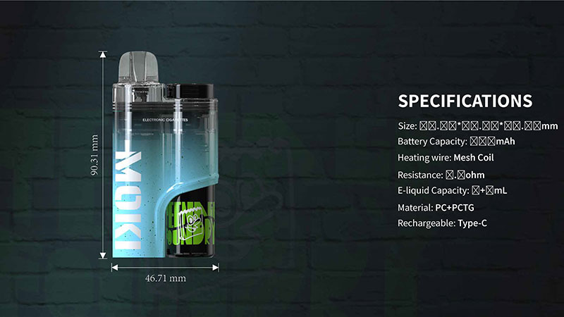 especificações da barra de vapor de menta fria MK M61