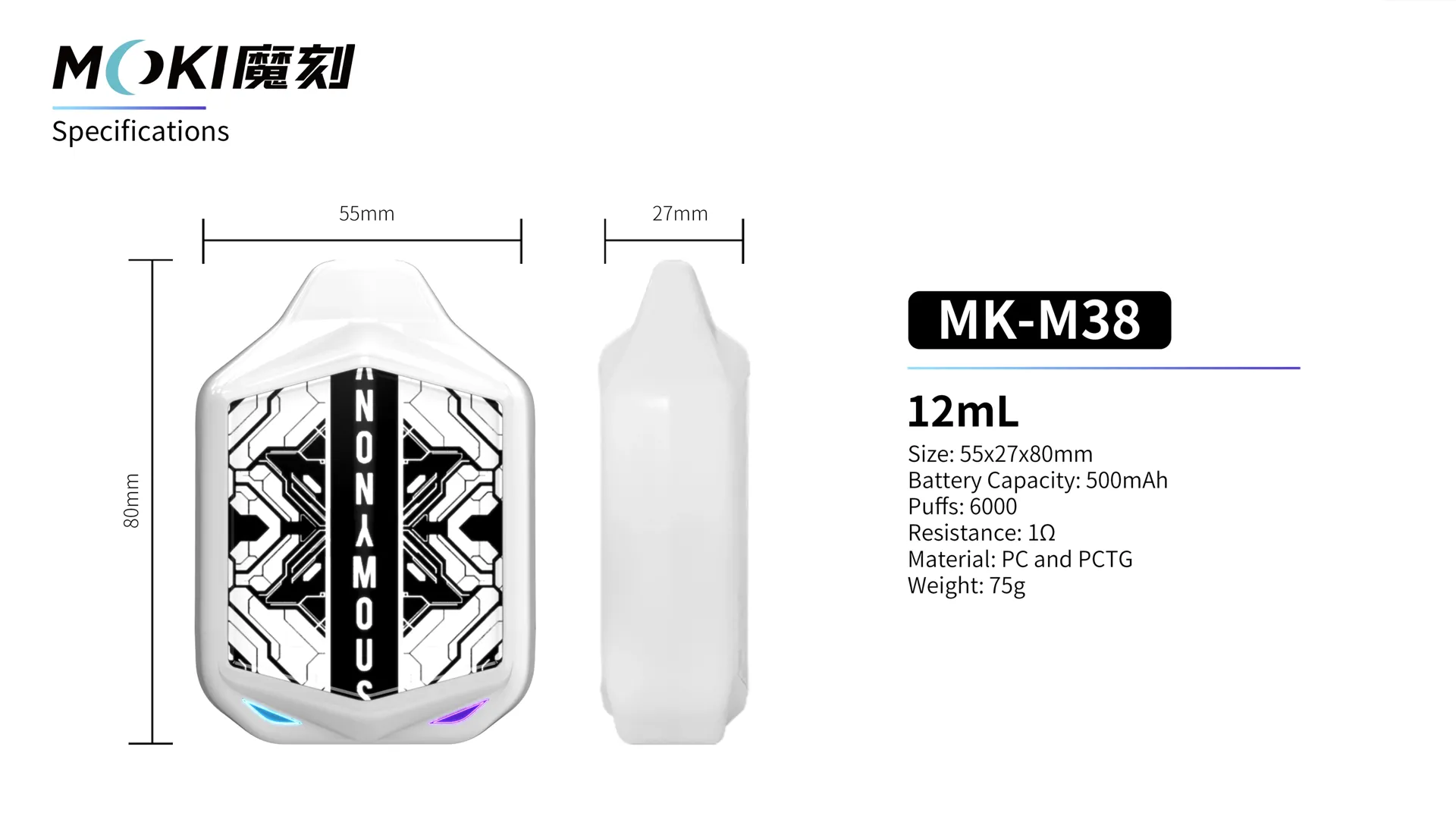 M38 Fruit Flavor Vape Bar