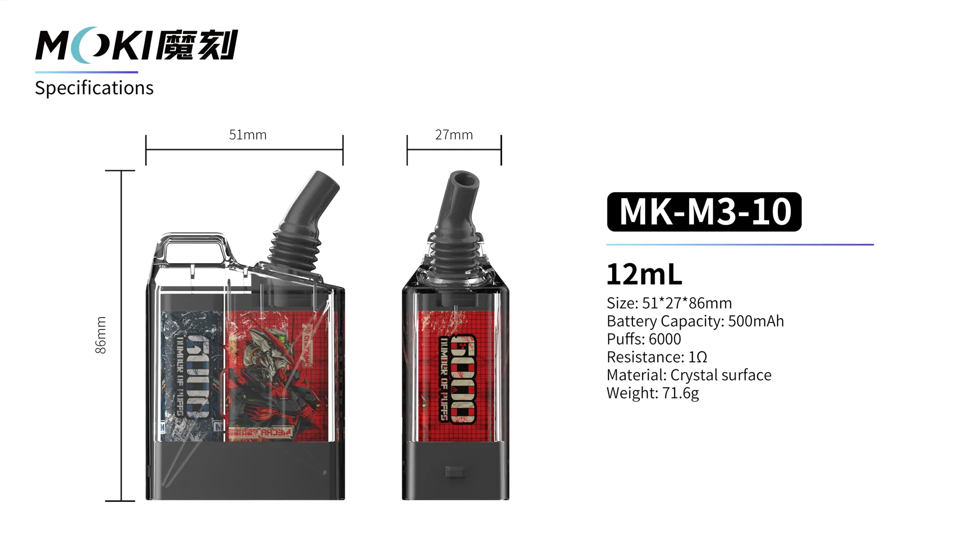 M3-10 Pod Vape yang Dapat Digunakan Kembali